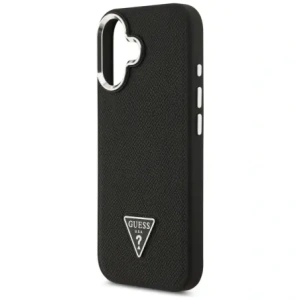 Etui Guess Grained Triangle Logo MagSafe do Apple iPhone 17 czarny