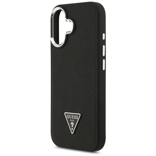 Etui Guess Grained Triangle Logo MagSafe do Apple iPhone 17 czarny