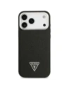 Etui Guess Grained Triangle Logo MagSafe do Apple iPhone 17 Pro czarny