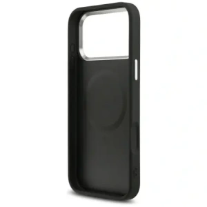 Etui Guess Grained Triangle Logo MagSafe do Apple iPhone 17 Pro czarny