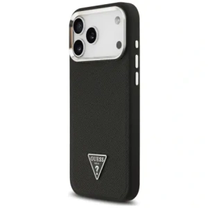 Etui Guess Grained Triangle Logo MagSafe do Apple iPhone 17 Pro Max czarny