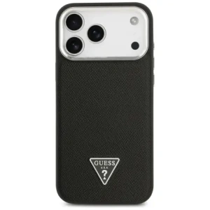 Etui Guess Grained Triangle Logo MagSafe do Apple iPhone 17 Pro Max czarny
