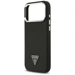 Etui Guess Grained Triangle Logo MagSafe do Apple iPhone 17 Pro Max czarny
