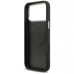Etui Guess Grained Triangle Logo MagSafe do Apple iPhone 17 Pro Max czarny
