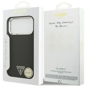 Etui Guess Grained Triangle Logo MagSafe do Apple iPhone 17 Pro Max czarny