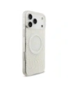 Etui Guess IML Flowers Electro Pearl Strap MagSafe do Apple iPhone 17 Pro Max biały