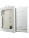 Etui Guess IML Flowers Electro Pearl Strap MagSafe do Apple iPhone 17 Pro Max biały