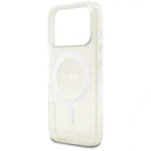 Etui Guess IML Glitter Pearl Strap MagSafe do Apple iPhone 17 Pro Max przezroczysty