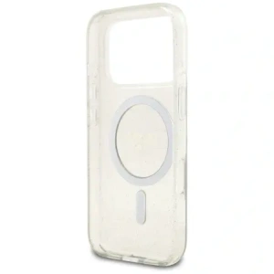Etui Guess IML Glitter Pearl Strap MagSafe do Apple iPhone 17 Pro Max przezroczysty