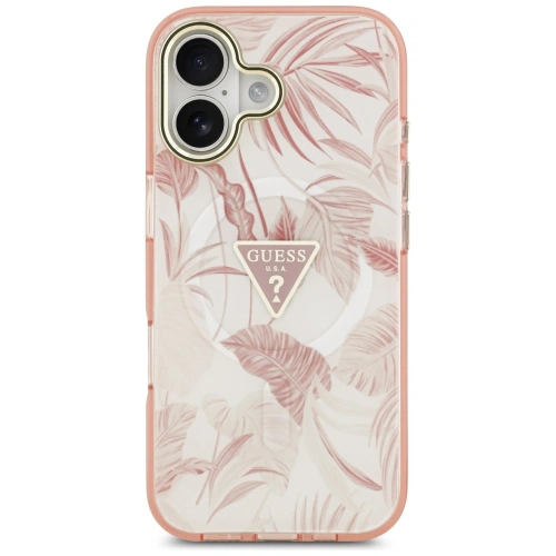 Etui Guess Jungle Tonal Triangle MagSafe do Apple iPhone 17 różowy