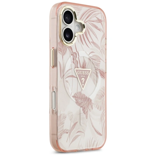 Etui Guess Jungle Tonal Triangle MagSafe do Apple iPhone 17 różowy