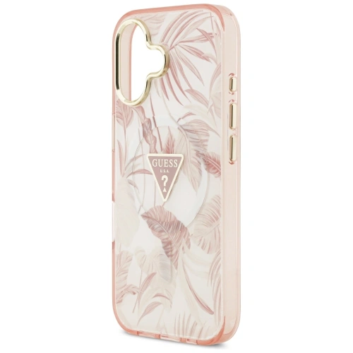 Etui Guess Jungle Tonal Triangle MagSafe do Apple iPhone 17 różowy