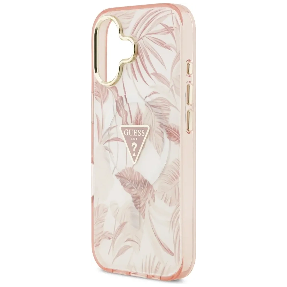 Etui Guess Jungle Tonal Triangle MagSafe do Apple iPhone 17 różowy
