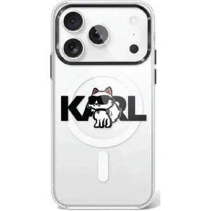 Etui Karl Lagerfeld IML Choupette Sketch Logo MagSafe do Apple iPhone 17 Pro przezroczysty