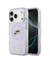 Etui Karl Lagerfeld IML Glitter Karl & Choupette Heads Logo MagSafe do Apple iPhone 17 Pro fioletowy