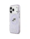 Etui Karl Lagerfeld IML Glitter Karl & Choupette Heads Logo MagSafe do Apple iPhone 17 Pro fioletowy