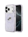 Etui Karl Lagerfeld IML Glitter Karl & Choupette Heads Logo MagSafe do Apple iPhone 17 Pro Max fioletowy