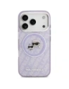 Etui Karl Lagerfeld IML Glitter Karl & Choupette Heads Logo MagSafe do Apple iPhone 17 Pro Max fioletowy