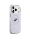 Etui Karl Lagerfeld IML Glitter Karl & Choupette Heads Logo MagSafe do Apple iPhone 17 Pro Max fioletowy