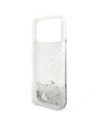Etui Guess Liq. Glitter Charms do Apple iPhone 17 Pro srebrny