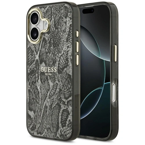 Etui Guess Python Pattern MagSafe do Apple iPhone 17 czarny