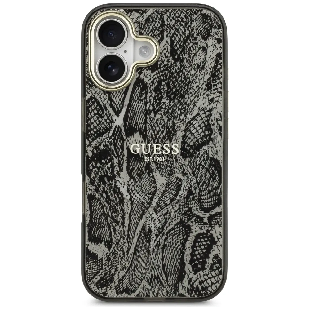 Etui Guess Python Pattern MagSafe do Apple iPhone 17 czarny