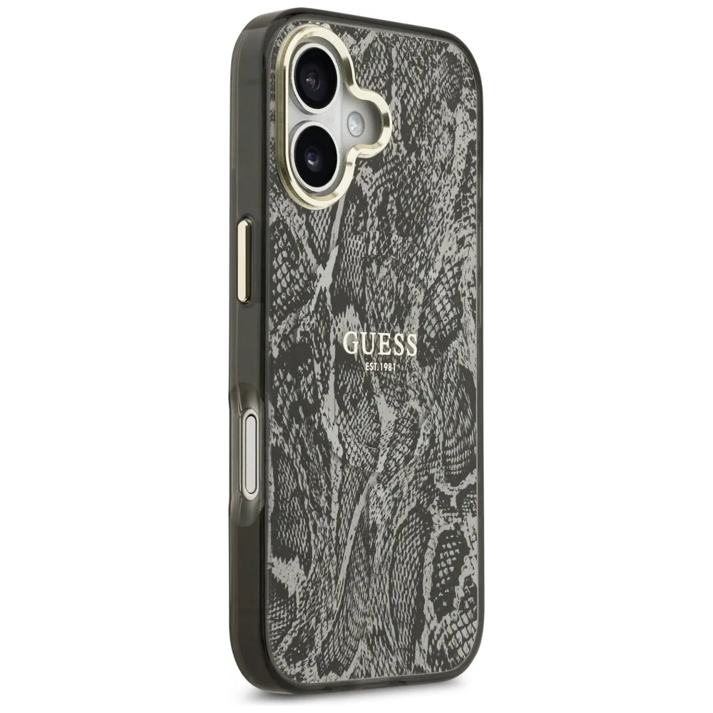 Etui Guess Python Pattern MagSafe do Apple iPhone 17 czarny