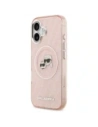 Etui Karl Lagerfeld IML Glitter Karl & Choupette Heads Logo MagSafe do Apple iPhone 17 różowy