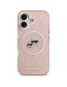 Etui Karl Lagerfeld IML Glitter Karl & Choupette Heads Logo MagSafe do Apple iPhone 17 różowy