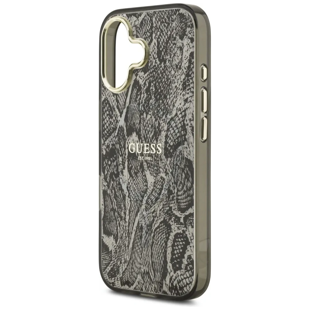 Etui Guess Python Pattern MagSafe do Apple iPhone 17 czarny