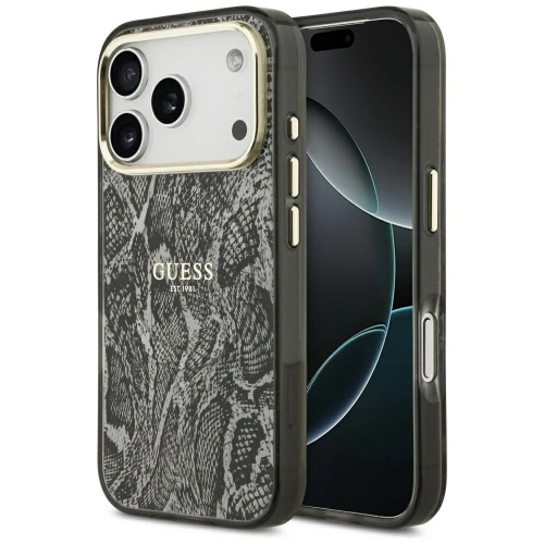 Etui Guess Python Pattern MagSafe do Apple iPhone 17 Pro czarny