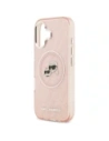 Etui Karl Lagerfeld IML Glitter Karl & Choupette Heads Logo MagSafe do Apple iPhone 17 różowy