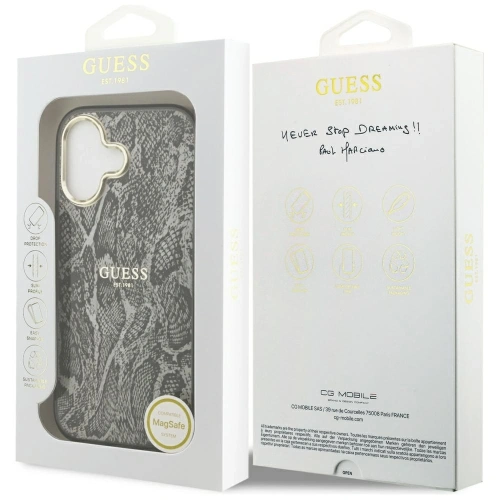 Etui Guess Python Pattern MagSafe do Apple iPhone 17 czarny