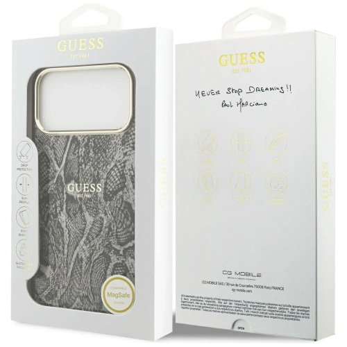Etui Guess Python Pattern MagSafe do Apple iPhone 17 Pro Max czarny