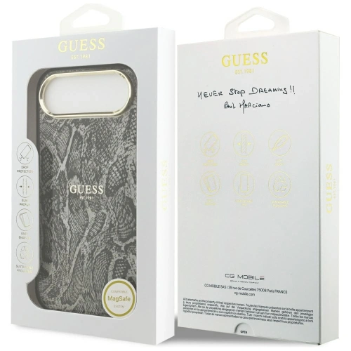 Etui Guess Python Pattern MagSafe do Apple iPhone Air czarny
