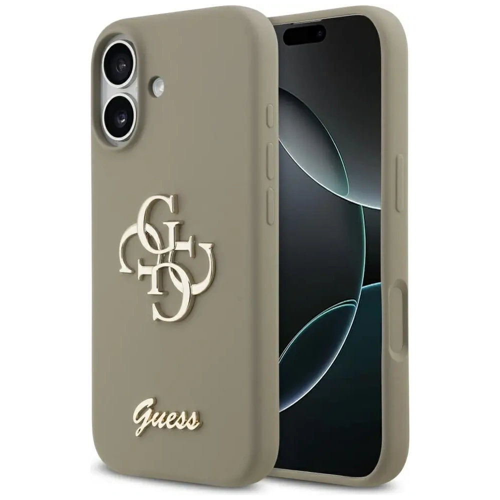 Etui Guess Silicone Big 4G Script do Apple iPhone 17 brązowy