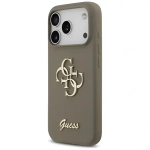 Etui Guess Silicone Big 4G Script do Apple iPhone 17 Pro brązowy