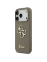 Etui Guess Silicone Big 4G Script do Apple iPhone 17 Pro brązowy