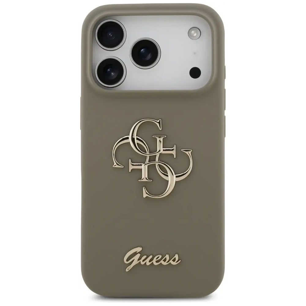Etui Guess Silicone Big 4G Script do Apple iPhone 17 Pro brązowy