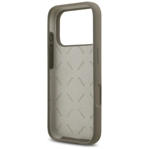 Etui Guess Silicone Big 4G Script do Apple iPhone 17 Pro brązowy