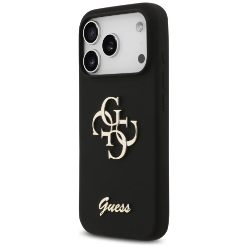 Etui Guess Silicone Big 4G Script do Apple iPhone 17 Pro czarny