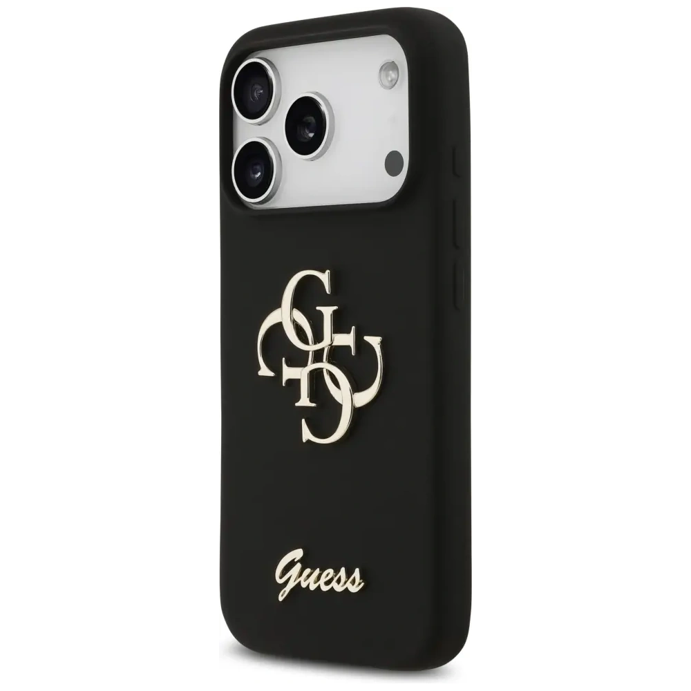 Etui Guess Silicone Big 4G Script do Apple iPhone 17 Pro czarny