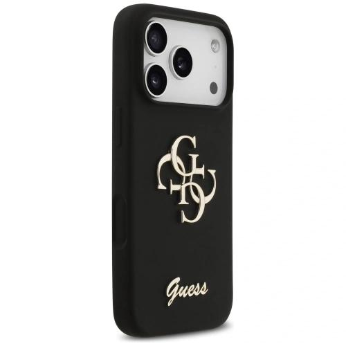 Etui Guess Silicone Big 4G Script do Apple iPhone 17 Pro czarny