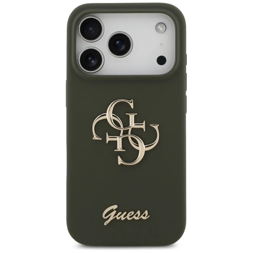 Etui Guess Silicone Big 4G Script do Apple iPhone 17 Pro khaki
