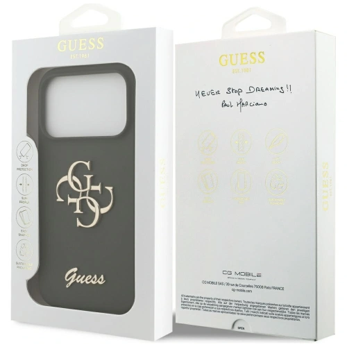 Etui Guess Silicone Big 4G Script do Apple iPhone 17 Pro khaki