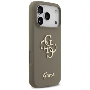 Etui Guess Silicone Big 4G Script do Apple iPhone 17 Pro Max brązowy