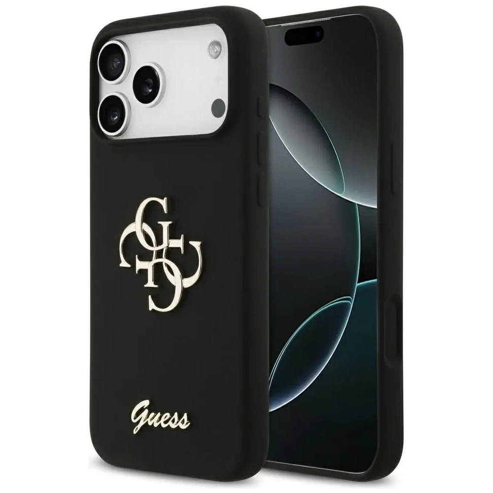 Etui Guess Silicone Big 4G Script do Apple iPhone 17 Pro Max czarny