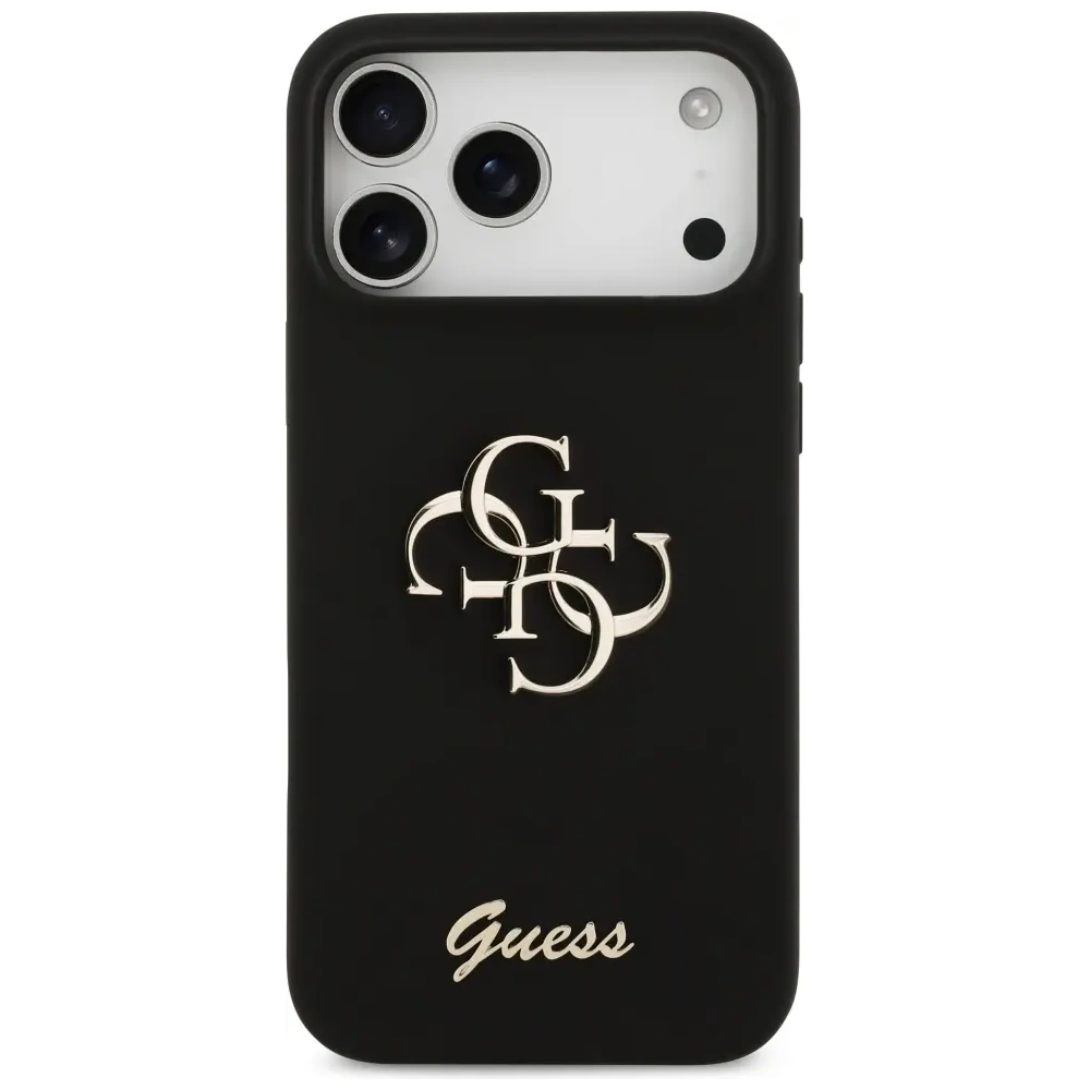 Etui Guess Silicone Big 4G Script do Apple iPhone 17 Pro Max czarny