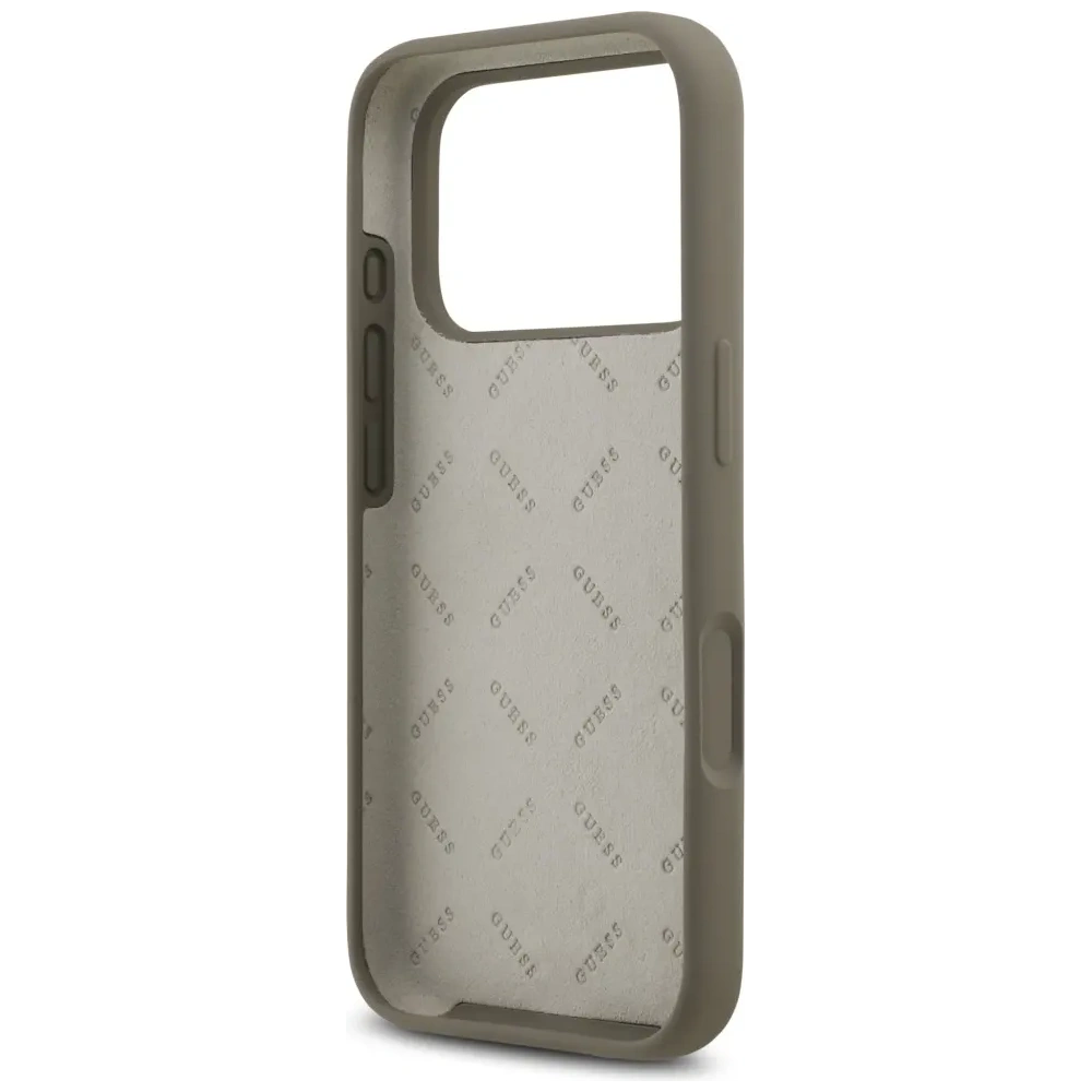 Etui Guess Silicone Big 4G Script do Apple iPhone 17 Pro Max brązowy