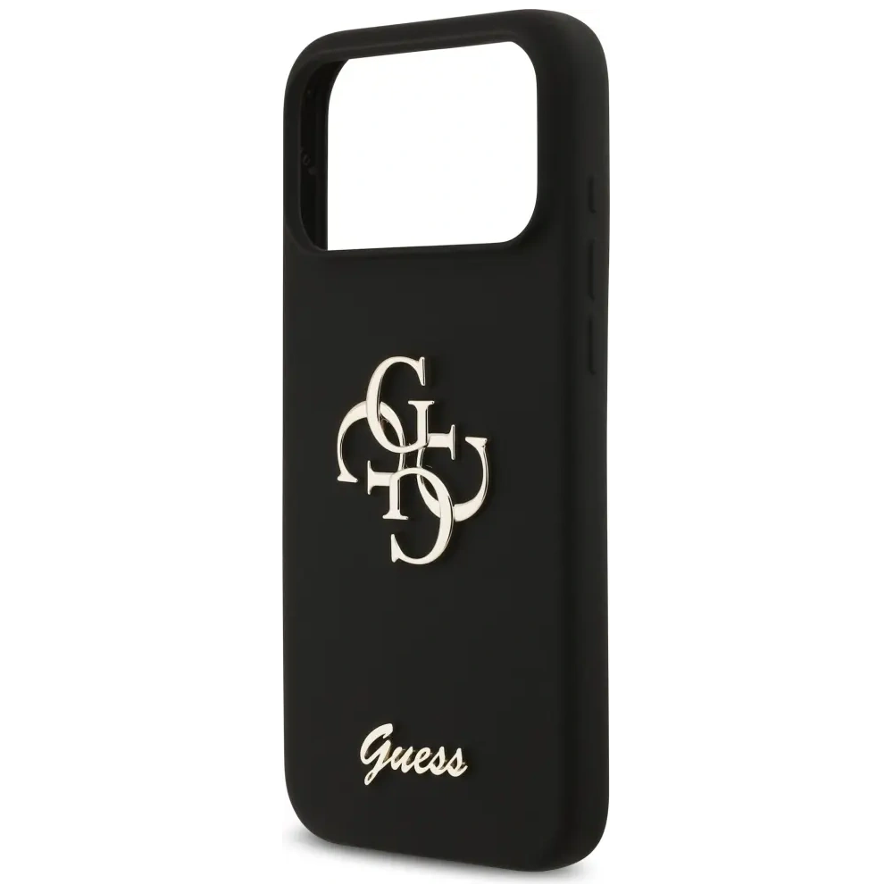 Etui Guess Silicone Big 4G Script do Apple iPhone 17 Pro Max czarny
